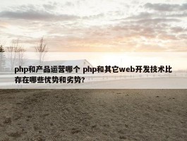 php和产品运营哪个 php和其它web开发技术比存在哪些优势和劣势?